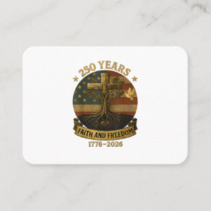 Flag Cross Tree 250 Years Faith and Freedom 1776-2 Business Card