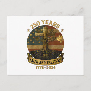 Flag Cross Tree 250 Years Faith and Freedom 1776-2 Enclosure Card