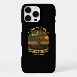 Flag Cross Tree 250 Years Faith and Freedom 1776-2 iPhone 16 Pro Max Case