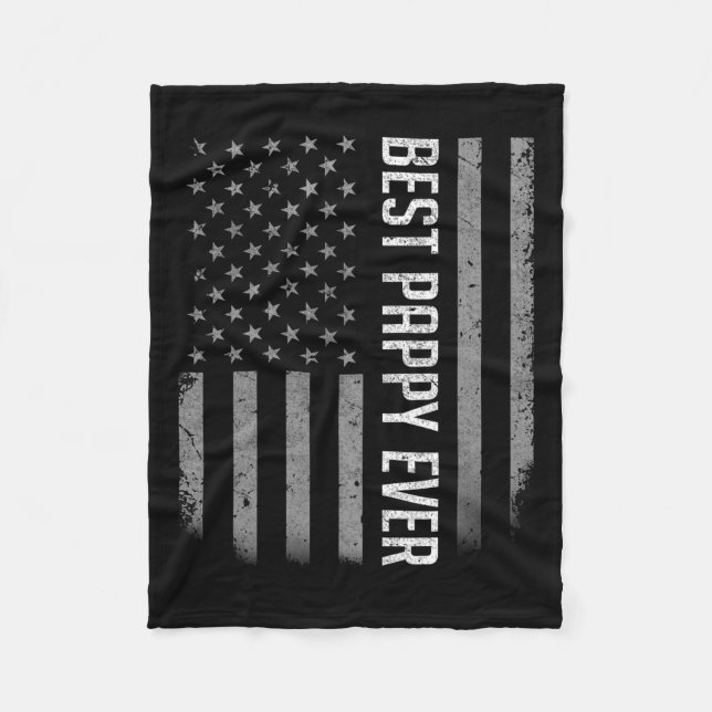 Flag Dad Shirt Gift For Fathers Day Best Pappy Eve Fleece Blanket (Front)