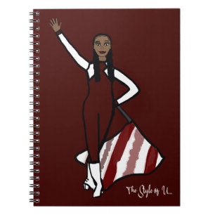 Flag Dancer Burgundy White Accent F Notebook