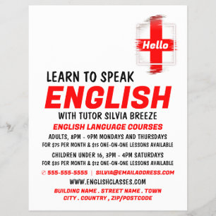 Flag Design, English Language Course Flyer