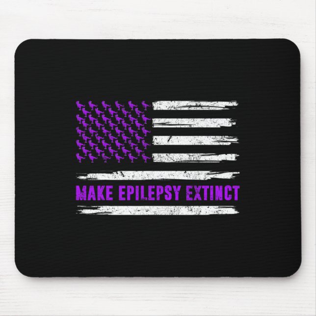 Flag Dinosaur Make Epilepsy Extinct Awareness Kids Mouse Pad (Front)