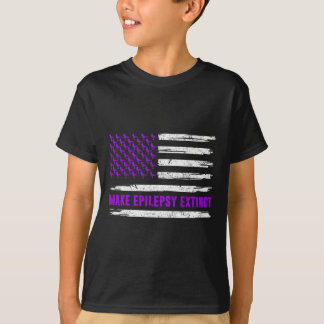 Flag Dinosaur Make Epilepsy Extinct Awareness Kids T-Shirt