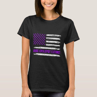 Flag Dinosaur Make Epilepsy Extinct Awareness Kids T-Shirt