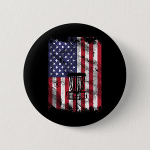 Flag Disc Golf Sket Vintage Frisbee Golfing Sport 6 Cm Round Badge