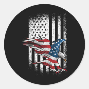 Flag Eagle 4th Of July Independence Day Patriotic Classic Round Sticker