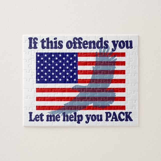 Flag & Eagle Patriot - USA Flag Jigsaw Puzzle (Horizontal)