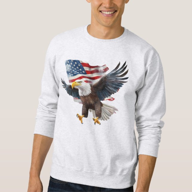 Flag/Eagle - T-Shirt Sweatshirt (Front)