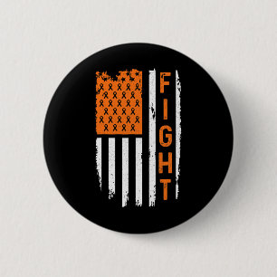Flag Fight Leukaemia Cancer Awareness 6 Cm Round Badge