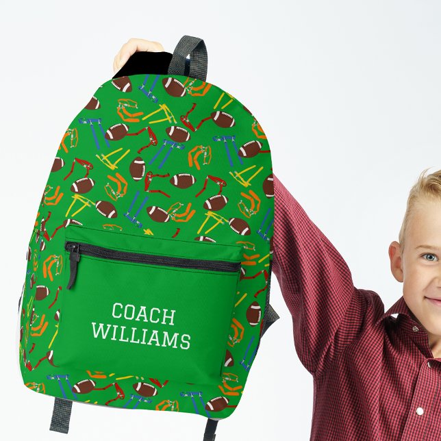Flag Football Coach Player Personalised Printed Backpack (Creator Uploaded)