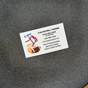 Flag Football Coach Trainer Custom Business Card