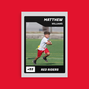 Flag Football Custom Photo Trading Cards