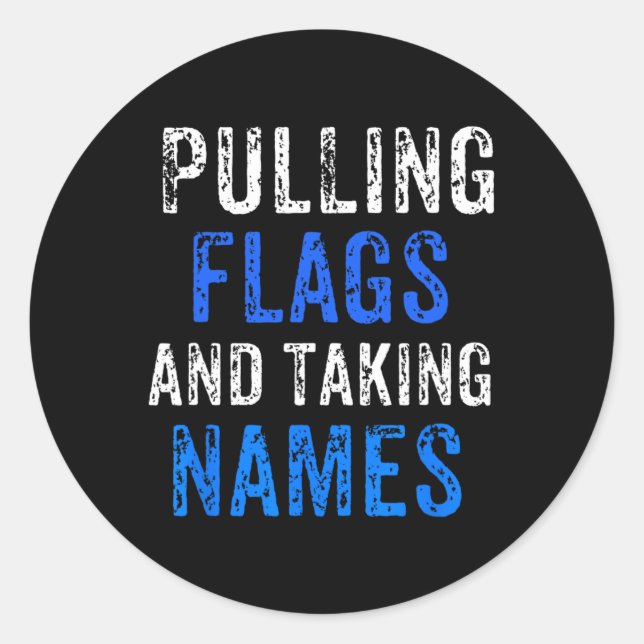 Flag Football For Guys Or Girls Who Love Football  Classic Round Sticker (Front)