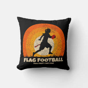 Flag Football Girl Women Fast for you on Flag Foot Cushion