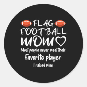 Flag Football Mum  Classic Round Sticker