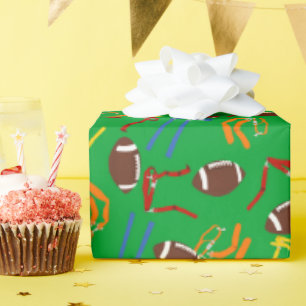 Flag Football Patterned Wrapping Paper
