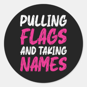 Flag Football Shirt For Women And Girls  Classic Round Sticker