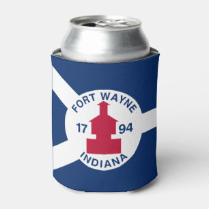 Flag Fort Wayne, Indiana Can Cooler