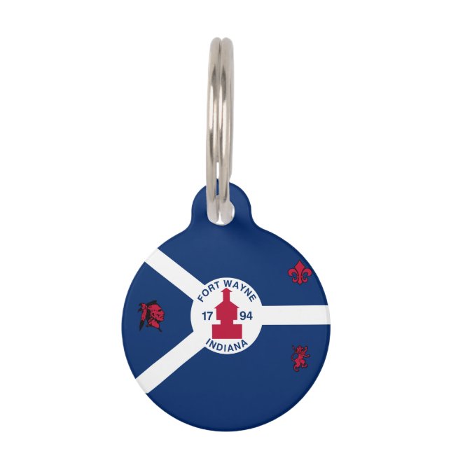 Flag Fort Wayne, Indiana Pet ID Tag (Front)