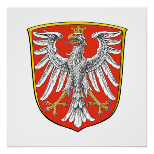 Flag Frankfurt Main city germany symbol emblem  Poster