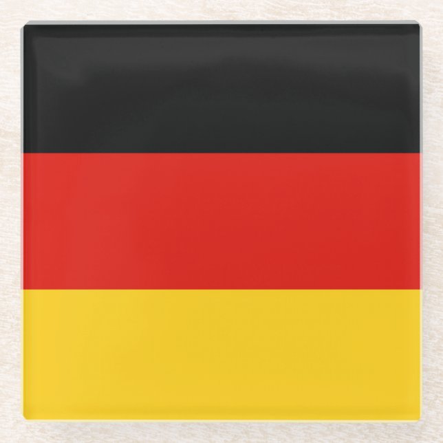 Flag Germany tricolor Glass Coaster (Front)