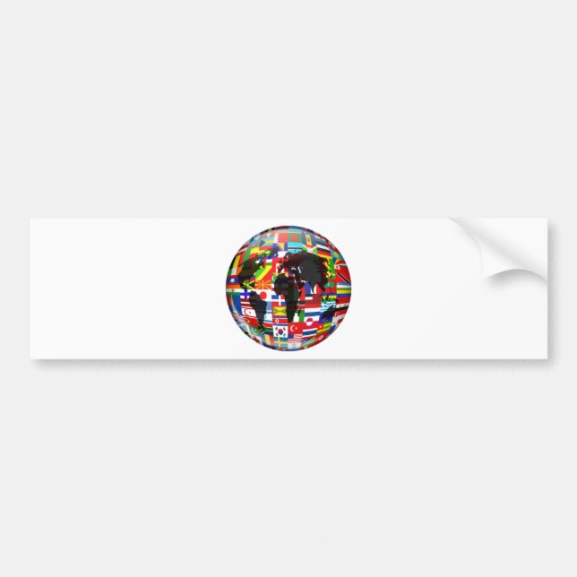 Flag Globe Bumper Sticker (Front)