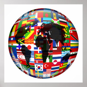 Flag Globe Poster