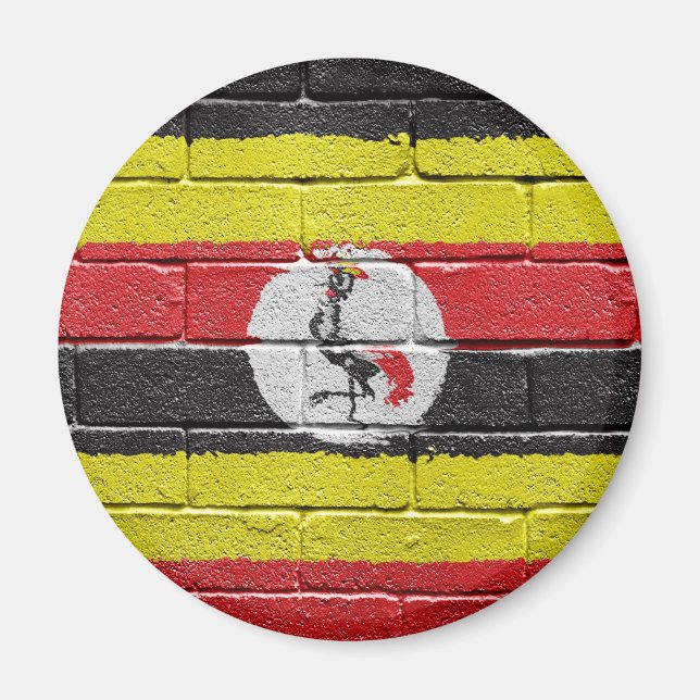 flag_grunge_wall_Uganda Magnet (Front)
