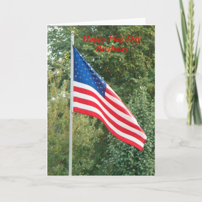 Flag, Happy Flag Day Birthday Card (Front)