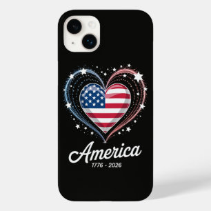 Flag Heart 1776 2026 July 4th 250th Birthday Case-Mate iPhone 14 Plus Case