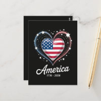 Flag Heart 1776 2026 July 4th 250th Birthday