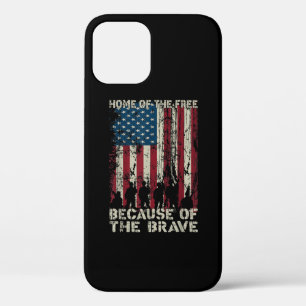 Flag Home Of The Free Because Of The Brave Veteran iPhone 12 Pro Case
