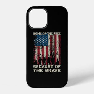 Flag Home Of The Free Because Of The Brave Veteran iPhone 12 Case