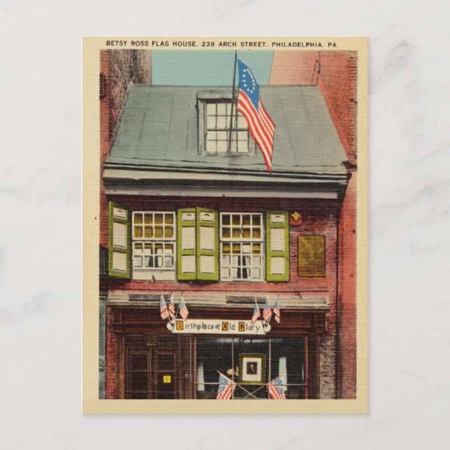 Flag House, Arch Street, Philadelphia, P.A. Postcard (Front)