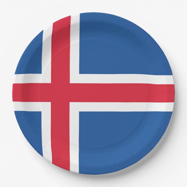 Flag Iceland Paper Plate (Front)