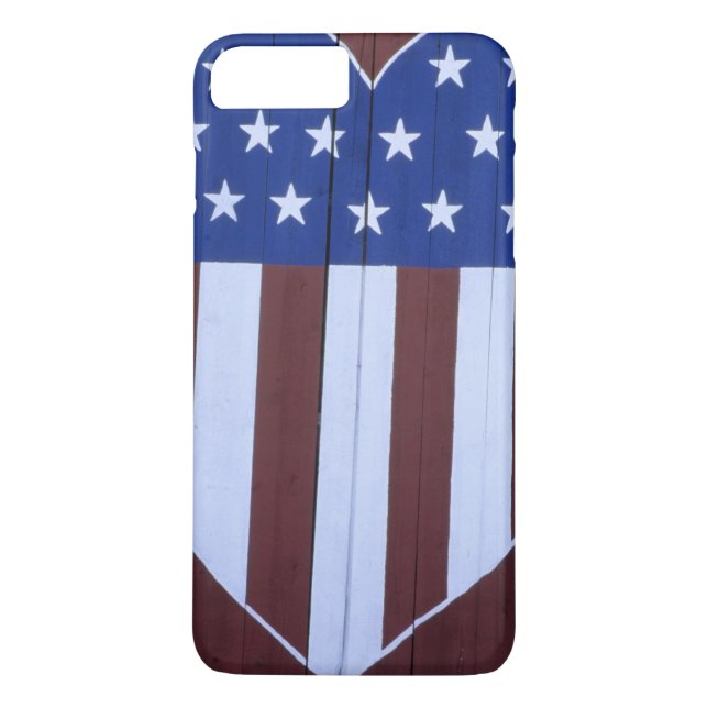 Flag in heart shape painted on barn after 9-11. Case-Mate iPhone case (Back)