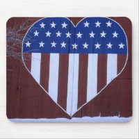 Flag in heart shape painted on barn after 9-11.