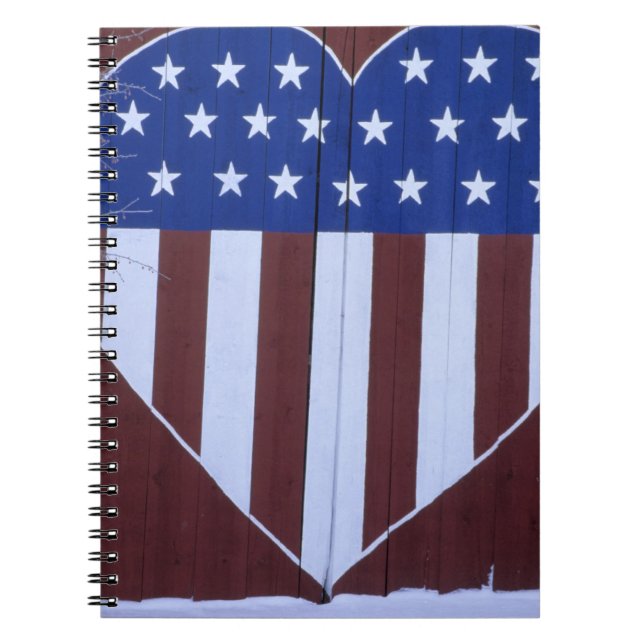 Flag in heart shape painted on barn after 9-11. notebook (Front)