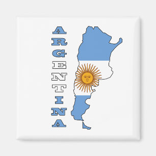 Flag in Map of Argentina Magnet