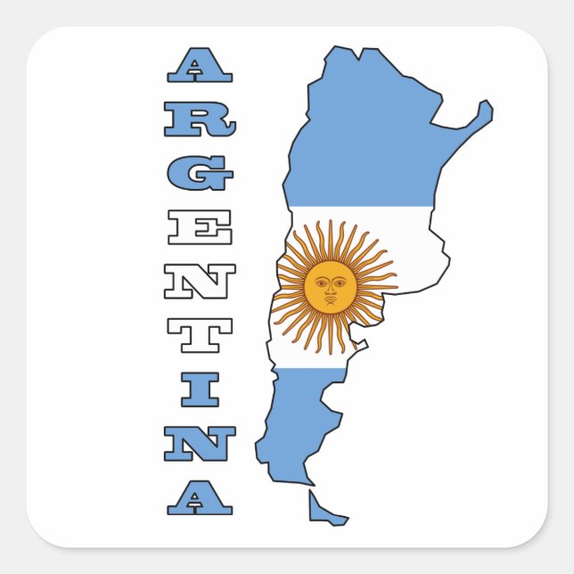Flag in Map of Argentina Square Sticker (Front)