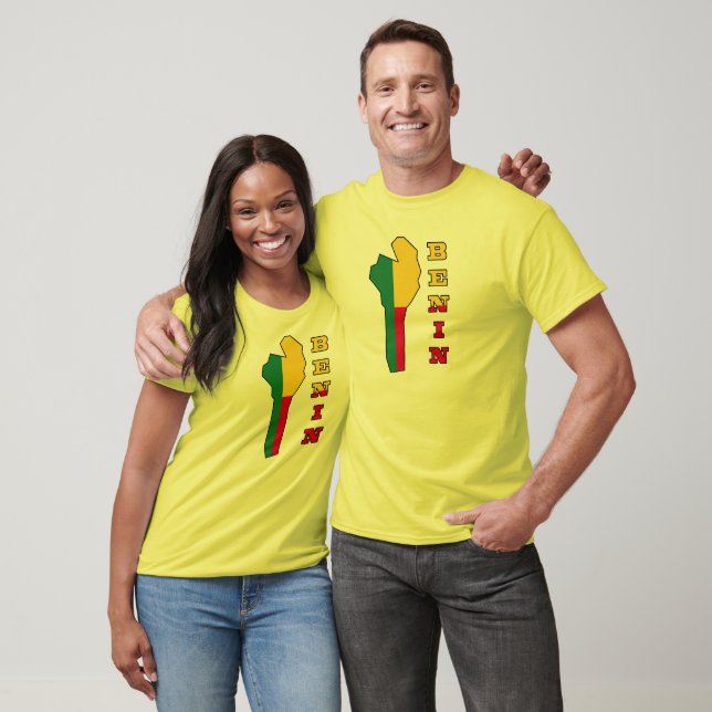 Flag in Map of Benin T-Shirt (Unisex)