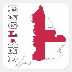 Flag in Map of England Square Sticker