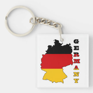 Flag in Map of Germany Key Ring