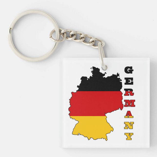 Flag in Map of Germany Key Ring (Front)