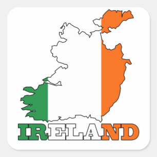 Flag in Map of Ireland Square Sticker