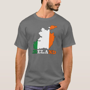 Flag in Map of Ireland T-Shirt