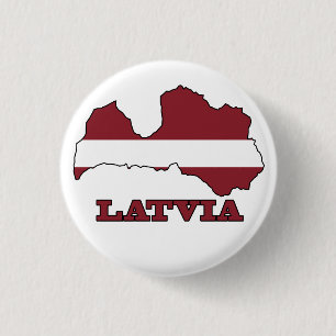 Flag in Map of Latvia 3 Cm Round Badge