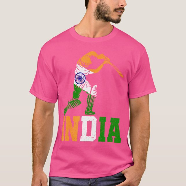 Flag India Cricket Supporters Cool Indian Cricket  T-Shirt (Front)