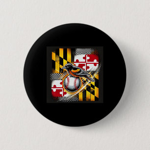 Flag-inspired Design With Oriole And Sell  6 Cm Round Badge